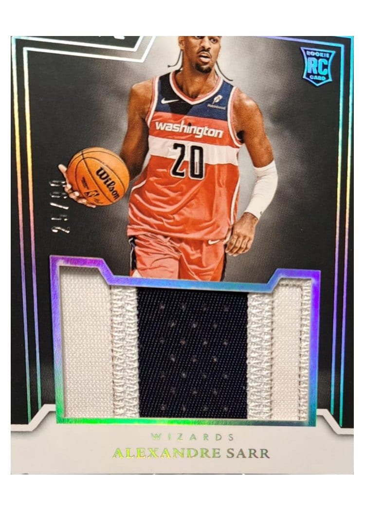 2024-25 Panini Noir Rookie Jumbo Material Set Alexandre Sarr #10 card