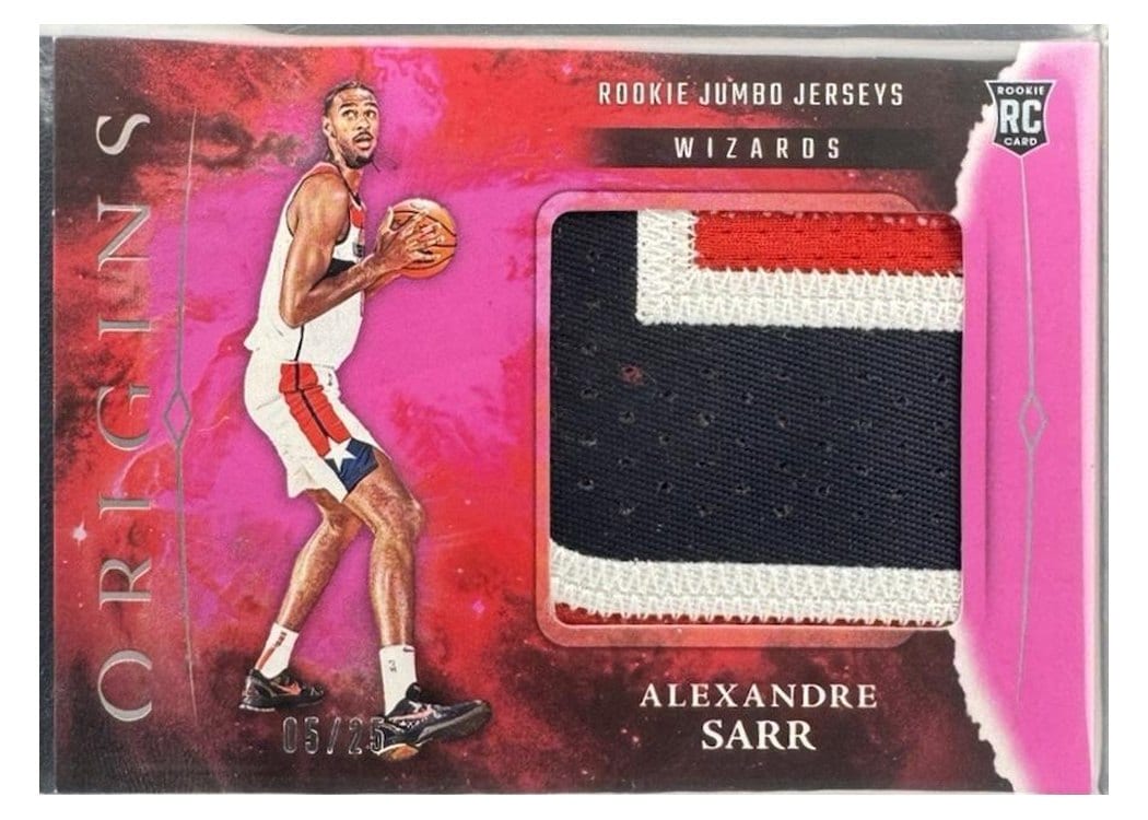 2024-25 Panini Origins Rookie Jumbo Jerseys Set Alexandre Sarr #RJJ-ASA card