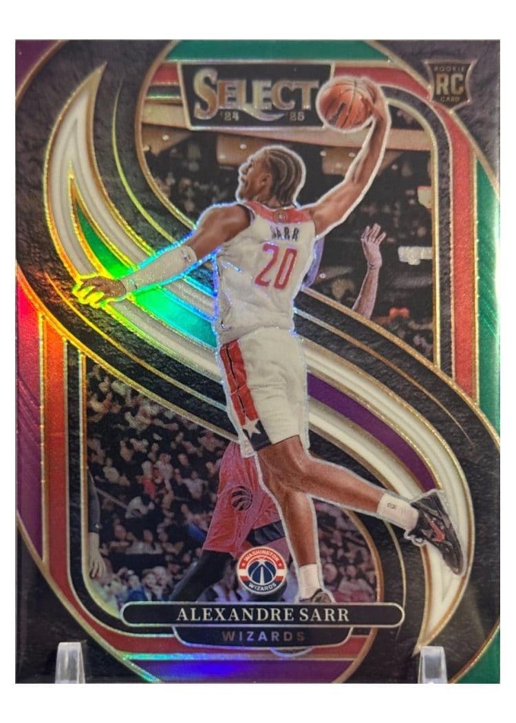 2024-25 Panini Select Base Set Alexandre Sarr Green White Purple Prizm #185 card