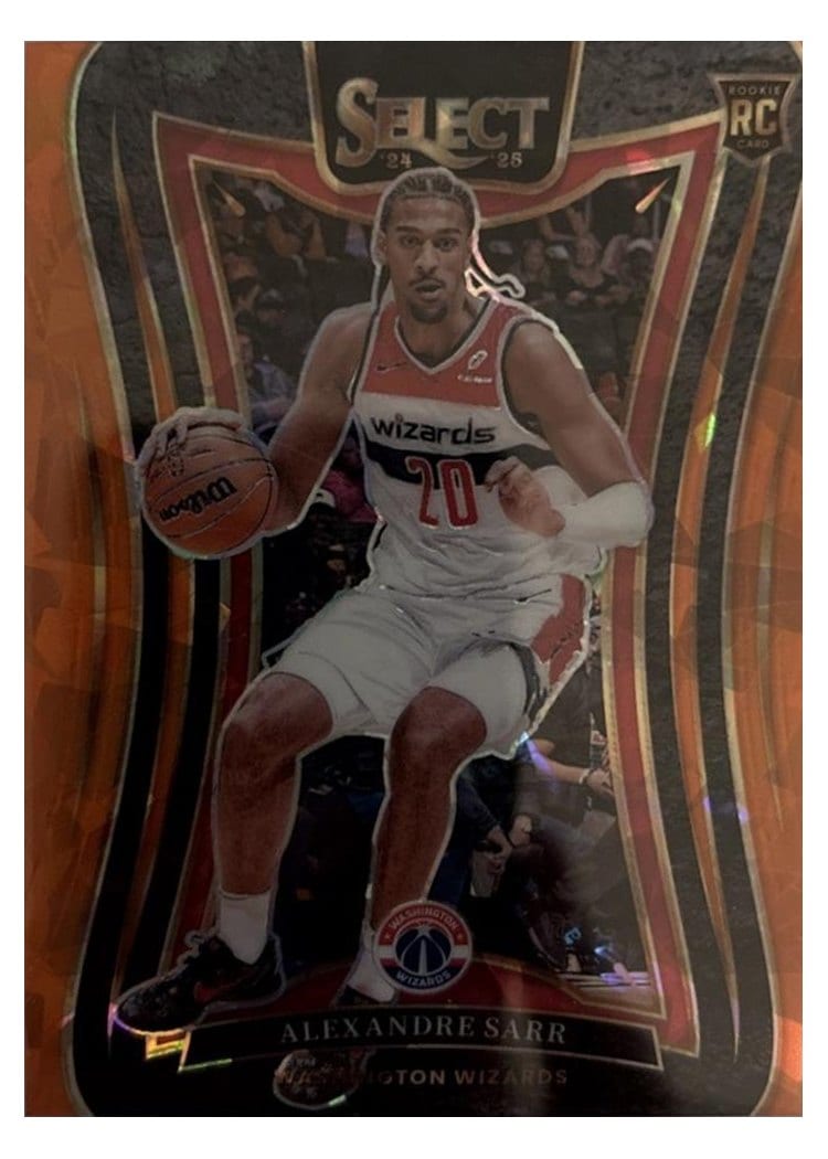 2024-25 Panini Select Base Set Alexandre Sarr Orange Cracked Ice Prizm #73 card