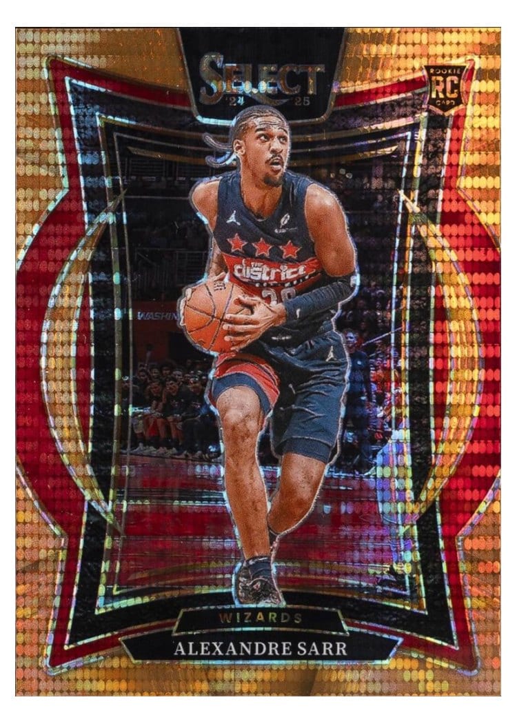 2024-25 Panini Select Base Set Alexandre Sarr Neon Orange Pulsar Prizm #73 card