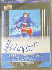 2023-24 Upper Deck Clear Cut Canvas Signatures Alexis Lafreniere #CS-AS card
