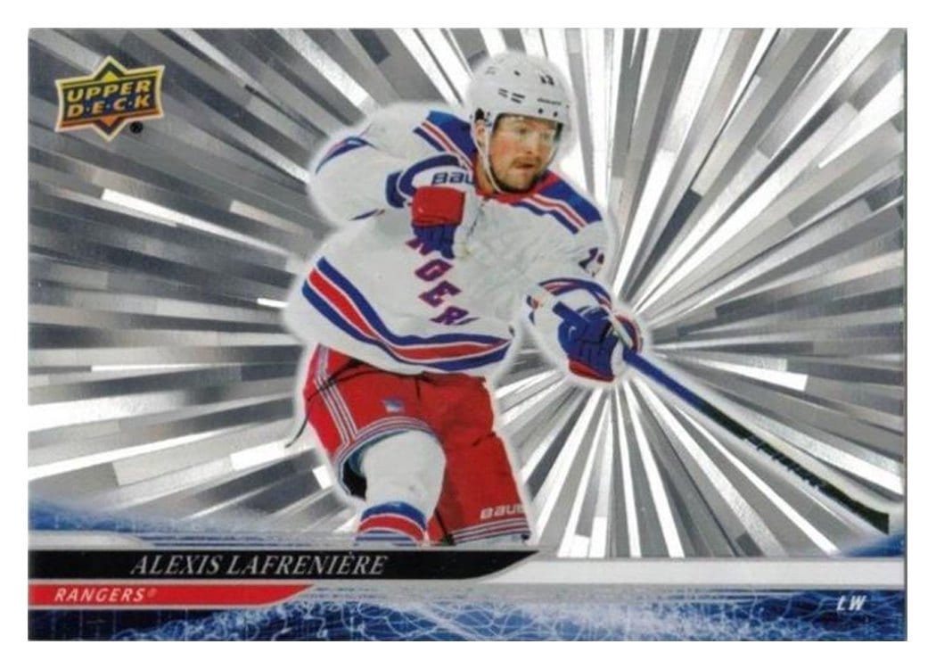 2024-25 Upper Deck Base Set Alexis Lafreniere Outburst Silver #126 card