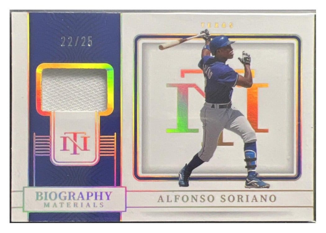2023 Panini National Treasures Biography Materials Alfonso Soriano #5 card