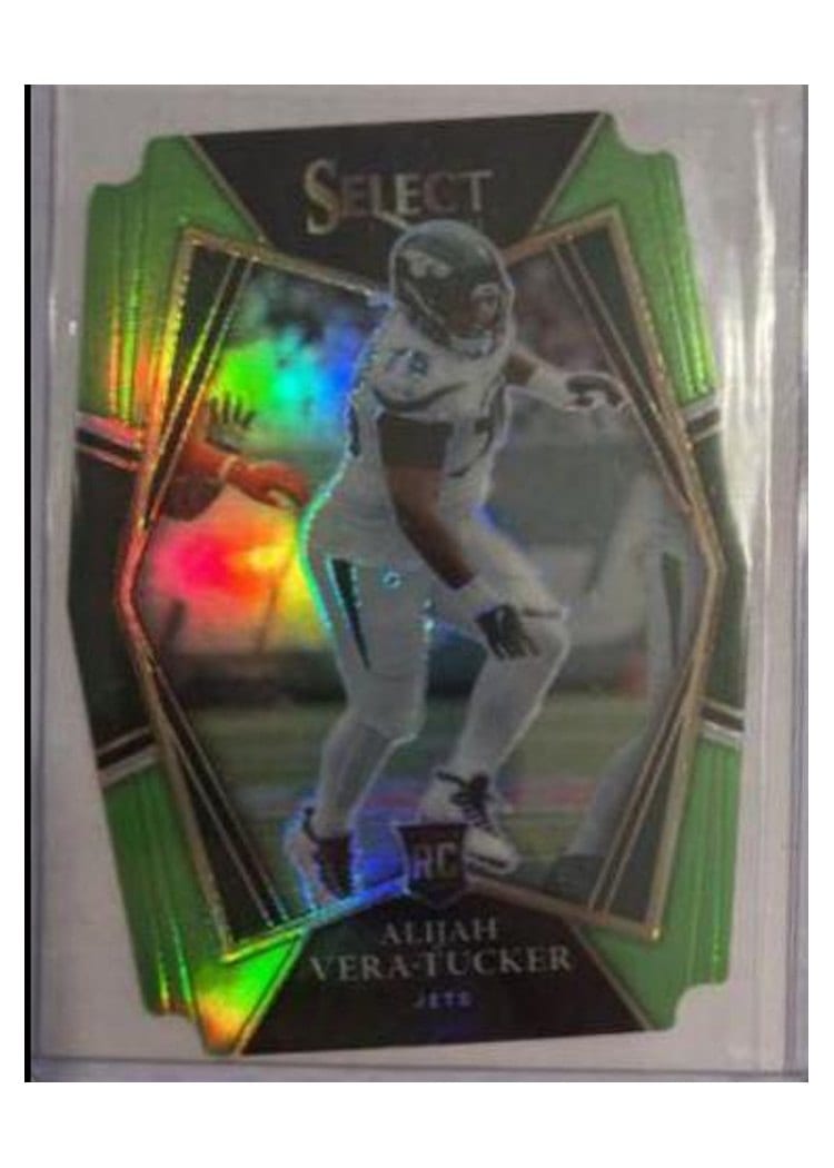 2021 Panini Select Base Set Alijah Vera-Tucker Neon Green Die Cut #186 card