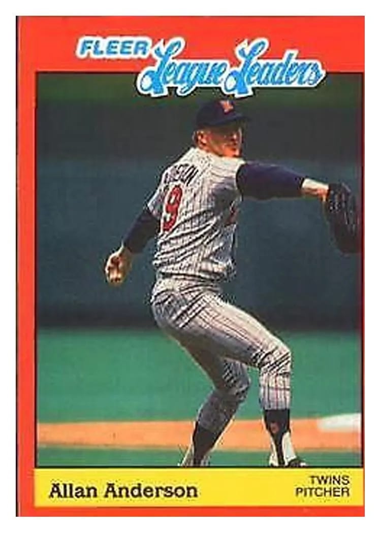 1989 Fleer League Leaders Allan Anderson #1 card