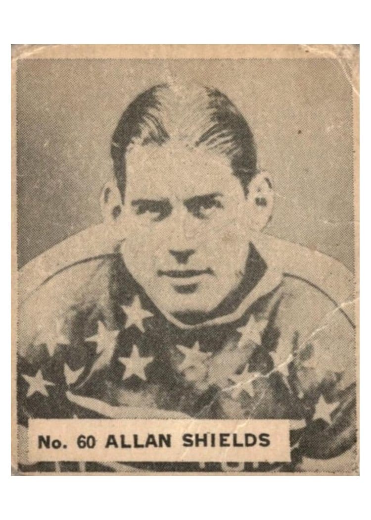 1937 V356 World Wide Gum Allan Shields #60 card