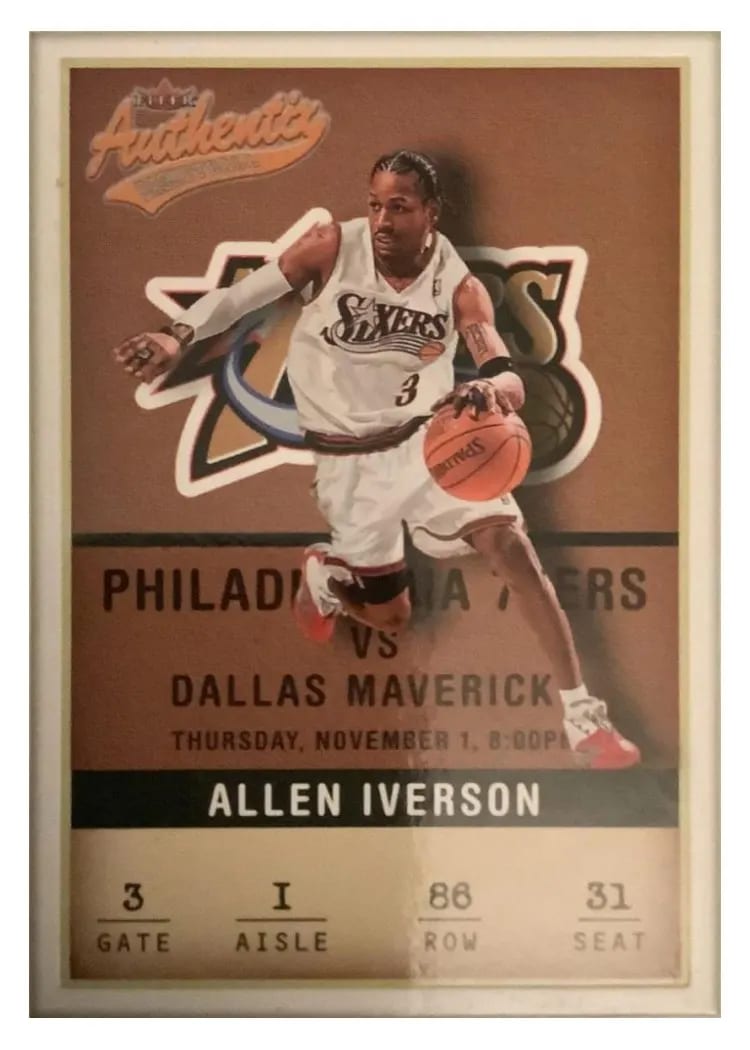 2001 Fleer Authentix Allen Iverson #86 card
