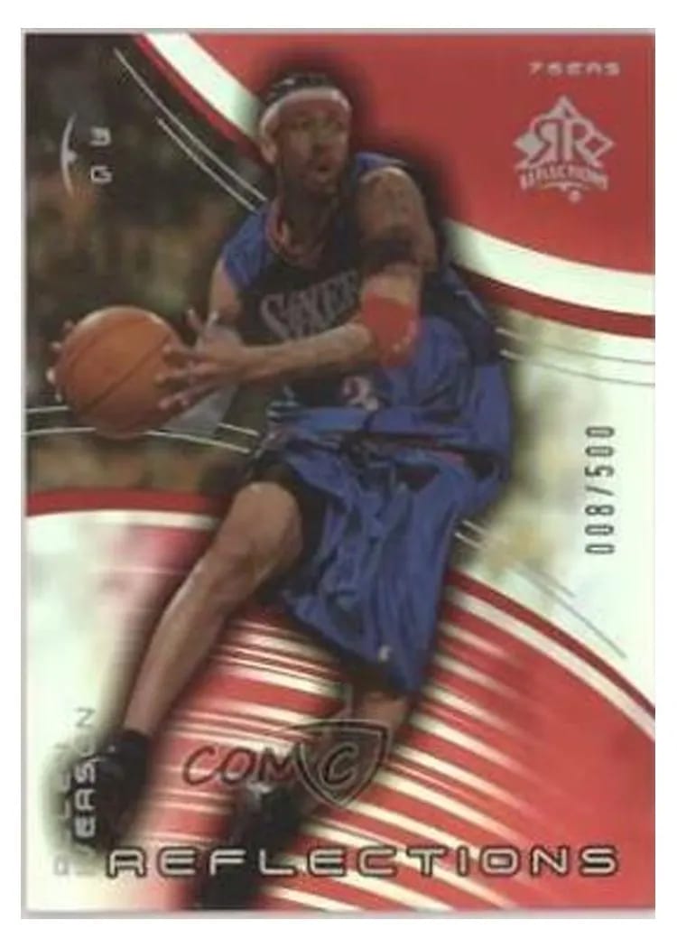 2003 Upper Deck Triple Dimensions Reflections Allen Iverson Ruby #61 card