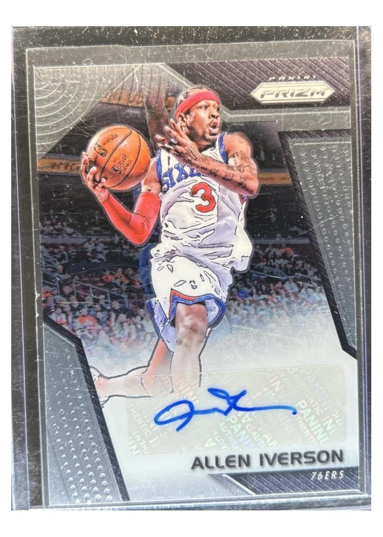 2017-18 Panini Prizm Signatures Allen Iverson #SG-AI card