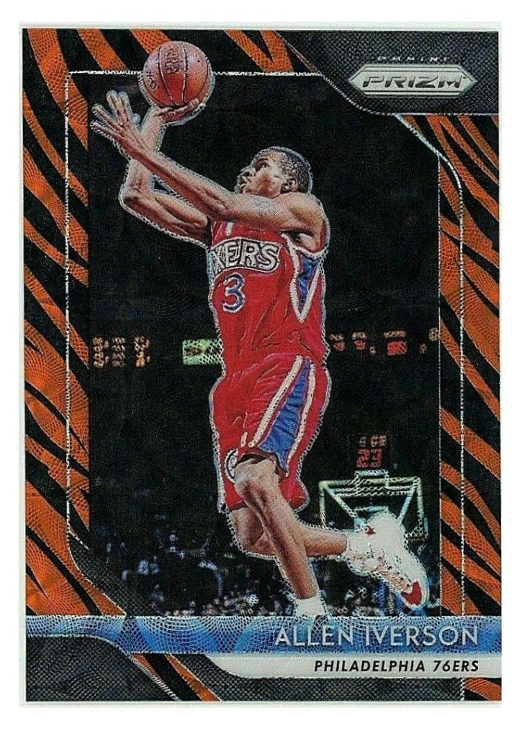2018-19 Panini Prizm Base Set Allen Iverson Tiger Stripe Choice Prizm #45 card
