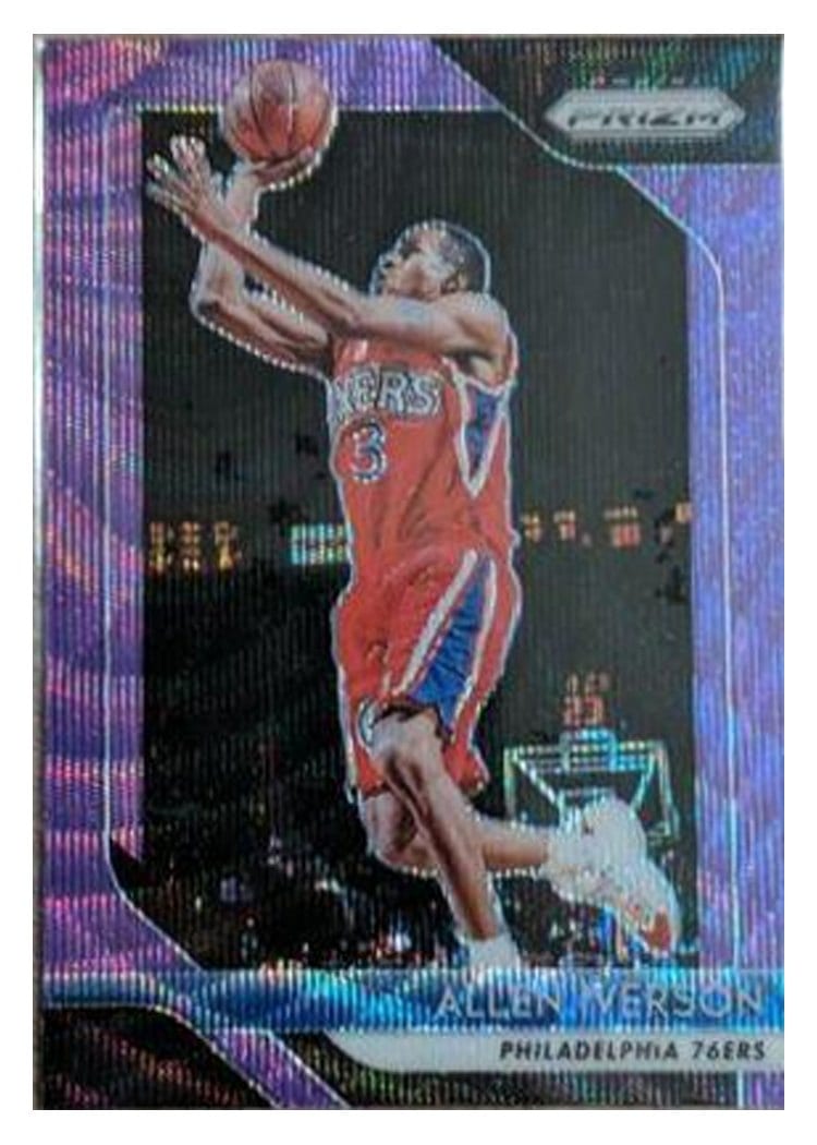 2018-19 Panini Prizm Base Set Allen Iverson Purple Wave Prizm #45 card