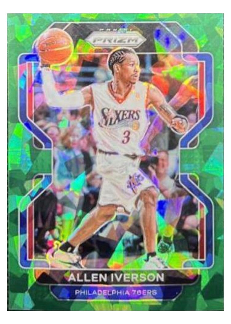 2021-22 Panini Prizm Base Set Allen Iverson Green Wave #255 card