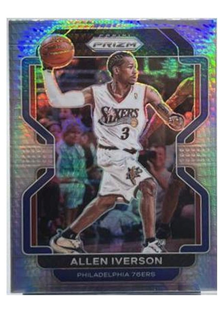 2021-22 Panini Prizm Base Set Allen Iverson Hyper Prizm #255 card