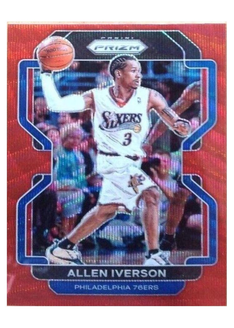 2021-22 Panini Prizm Base Set Allen Iverson Ruby Wave #255 card