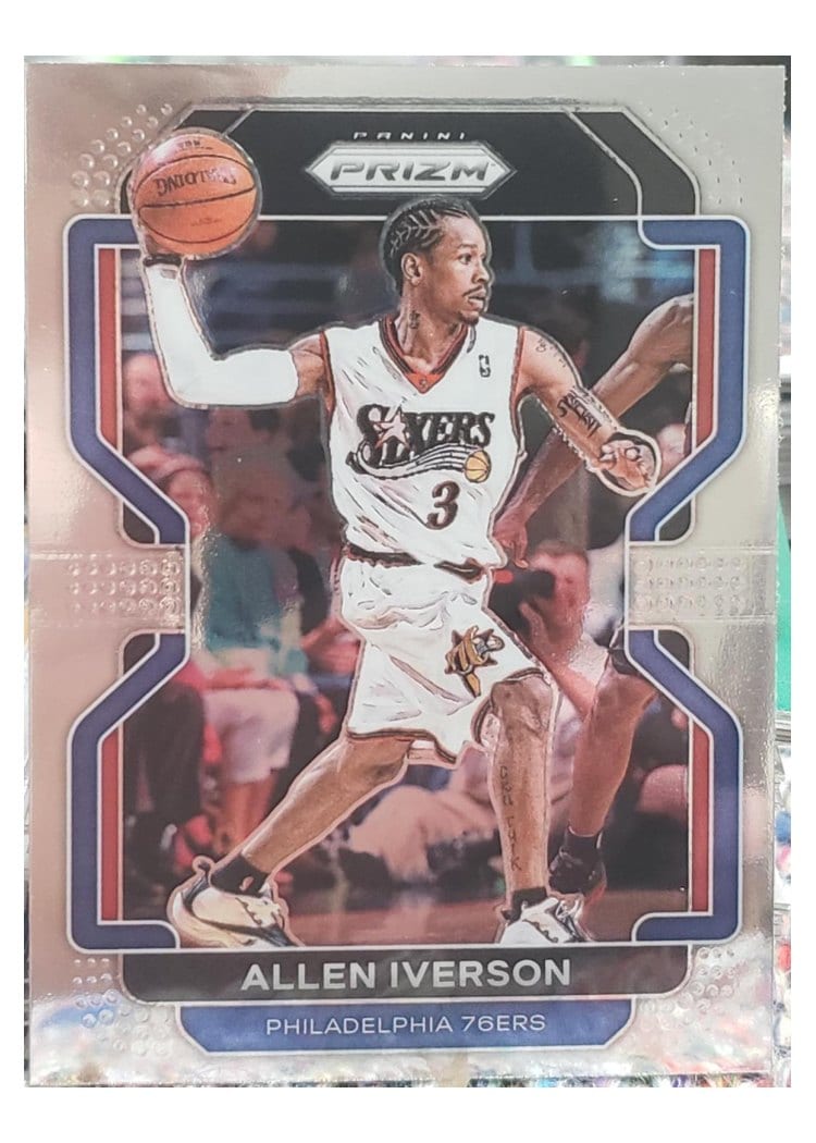 2021-22 Panini Prizm Base Set Allen Iverson Silver Prizm #255 card