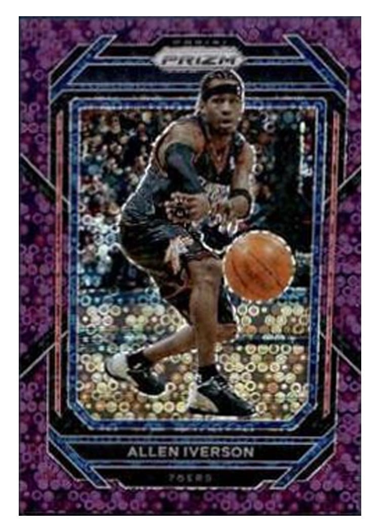 2022-23 Panini Prizm Base Set Allen Iverson Fast Break Purple Prizm #281 card