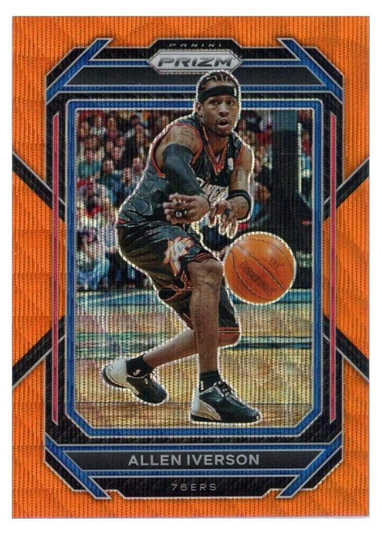 2022-23 Panini Prizm Base Set Allen Iverson Orange Wave Prizm #281 card