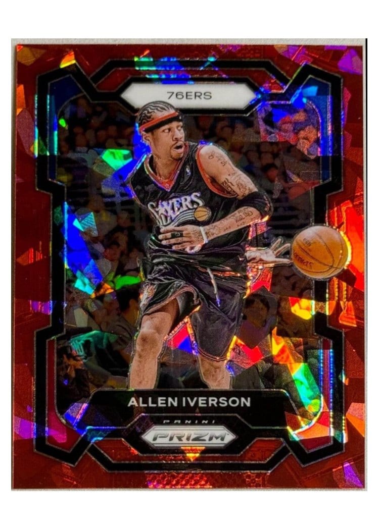 2023-24 Panini Prizm Base Set Allen Iverson Red Ice #184 card