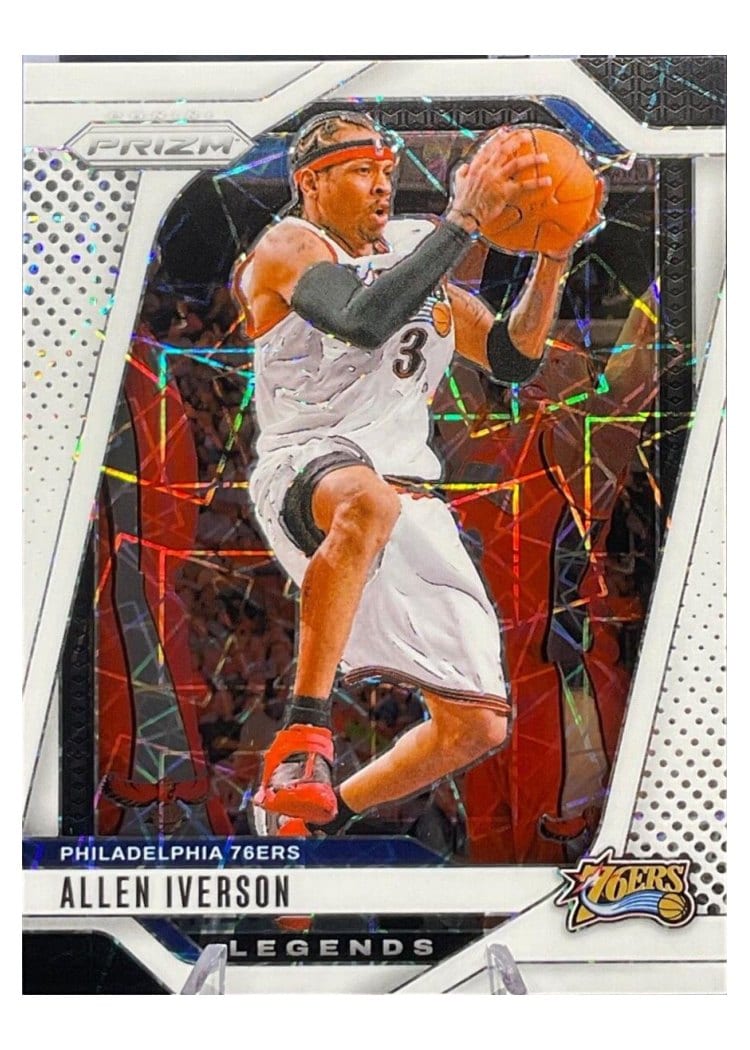 2024-25 Panini Prizm Base Set Allen Iverson White Lazer #291 card