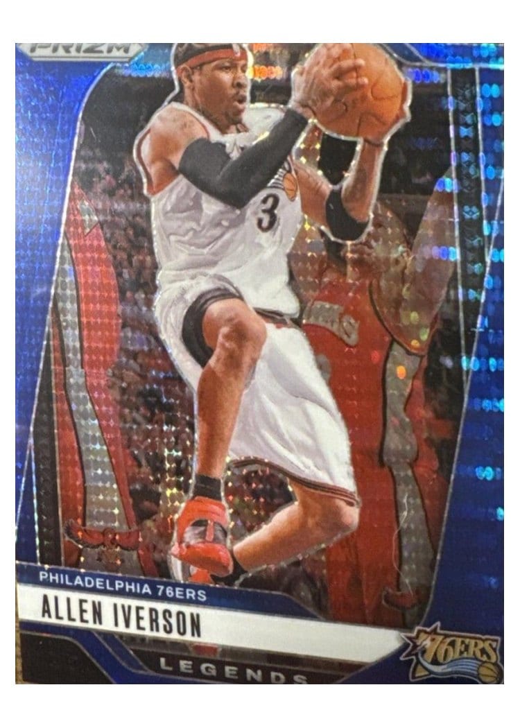 2024-25 Panini Prizm Base Set Allen Iverson Blue Seismic #291 card