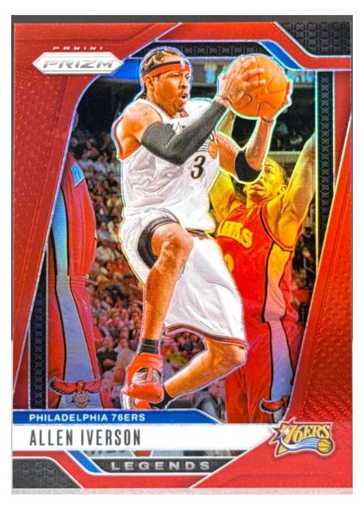 2024-25 Panini Prizm Base Set Allen Iverson Red #291 card