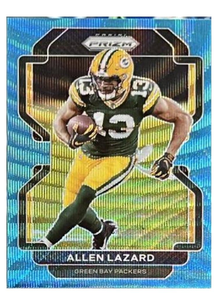 2021 Panini Prizm Base Set Allen Lazard Blue Wave Prizm #136 card