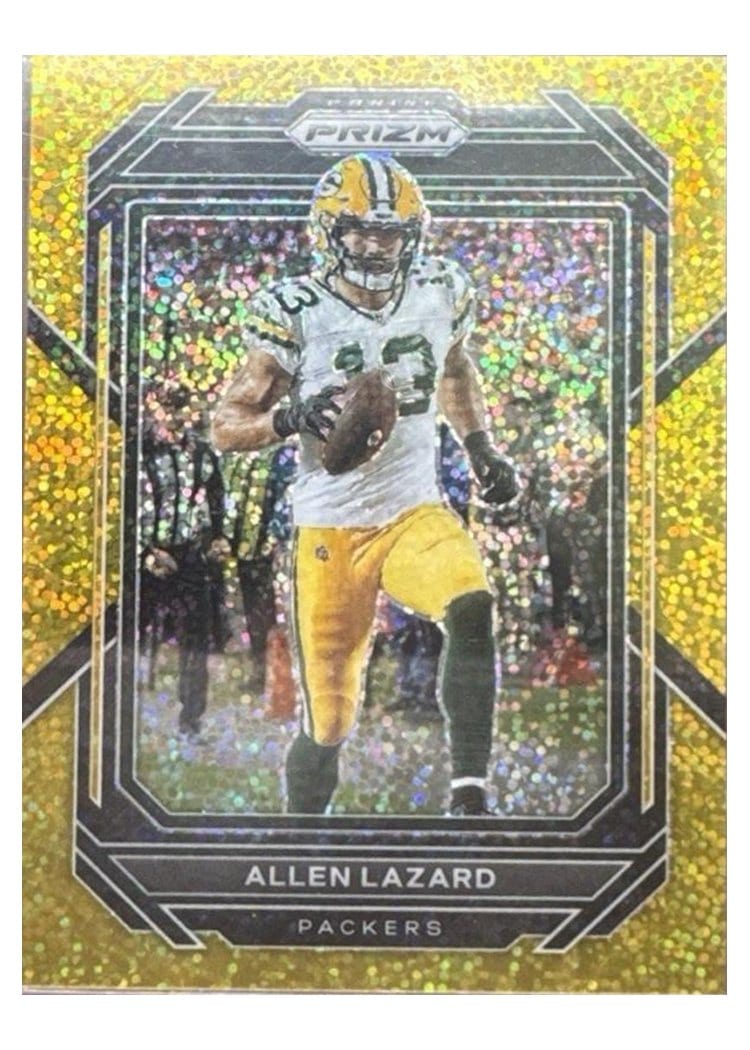2022 Panini Prizm Base Set Allen Lazard Gold Sparkle #106 card
