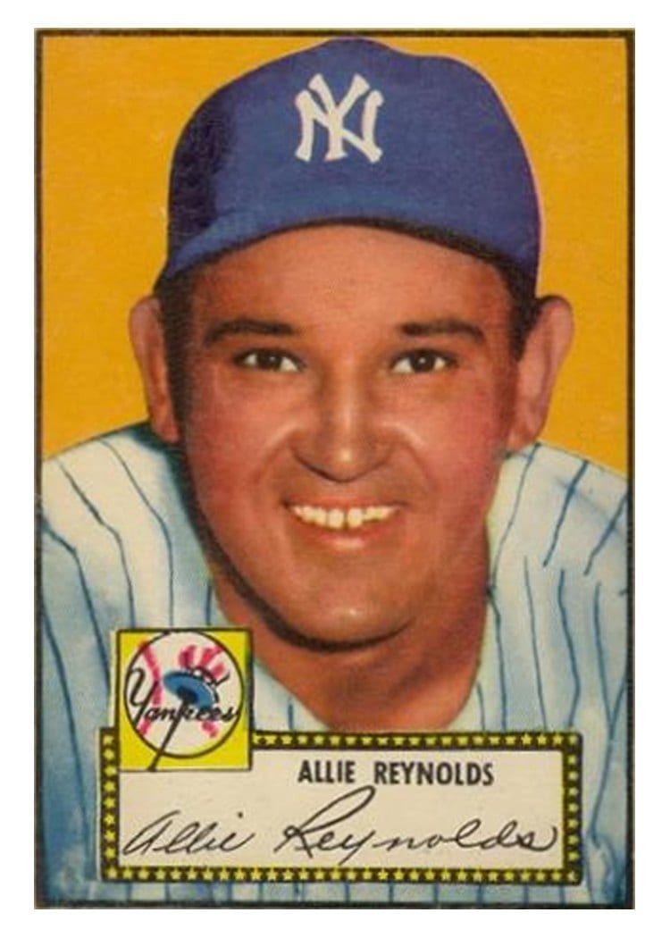 1952 Topps Allie Reynolds #67 card