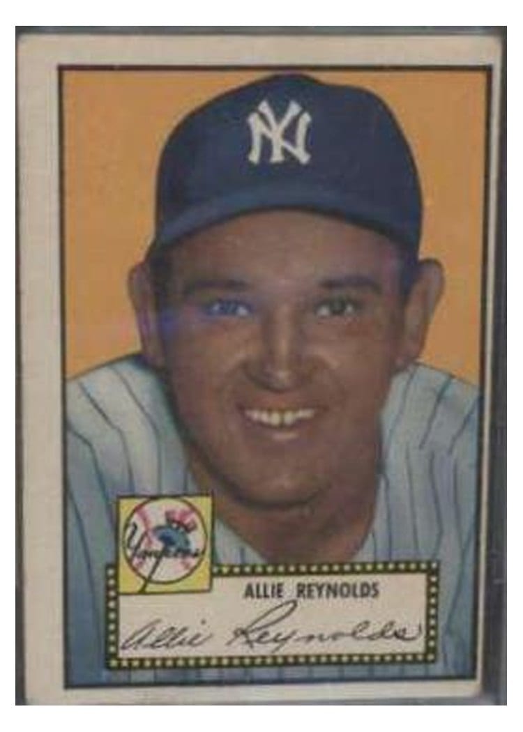 1952 Topps Allie Reynolds #67 card