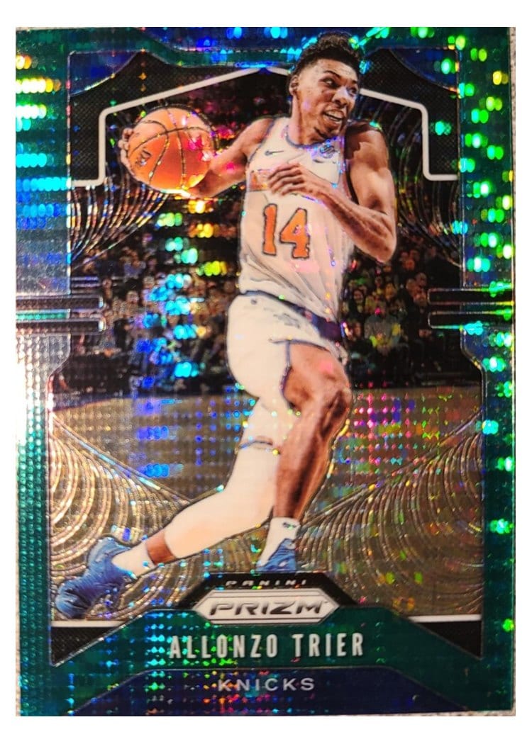 2019-20 Panini Prizm Base Set Allonzo Trier Green Pulsar #180 card