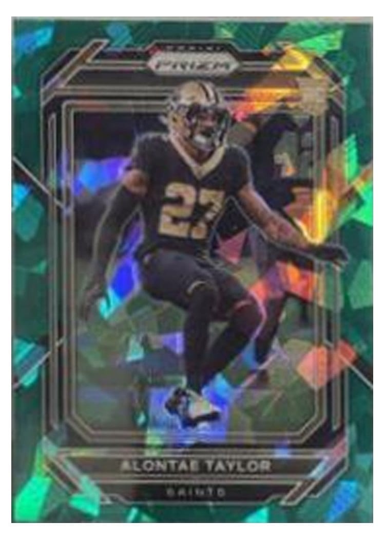 2022 Panini Prizm Base Set Alontae Taylor #392 card