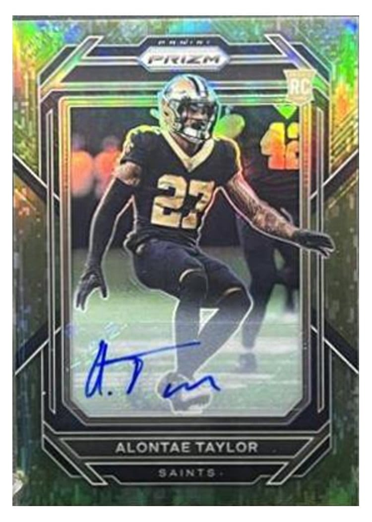 2022 Panini Prizm Base Set Alontae Taylor #392 card