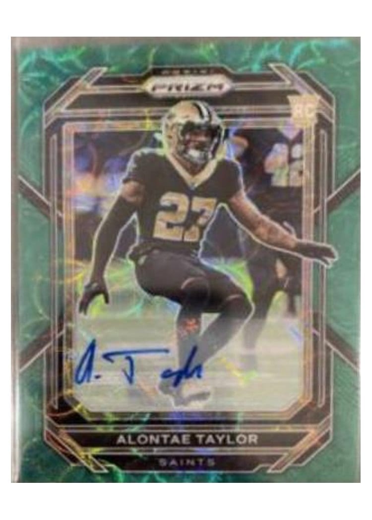 2022 Panini Prizm Base Set Alontae Taylor #392 card