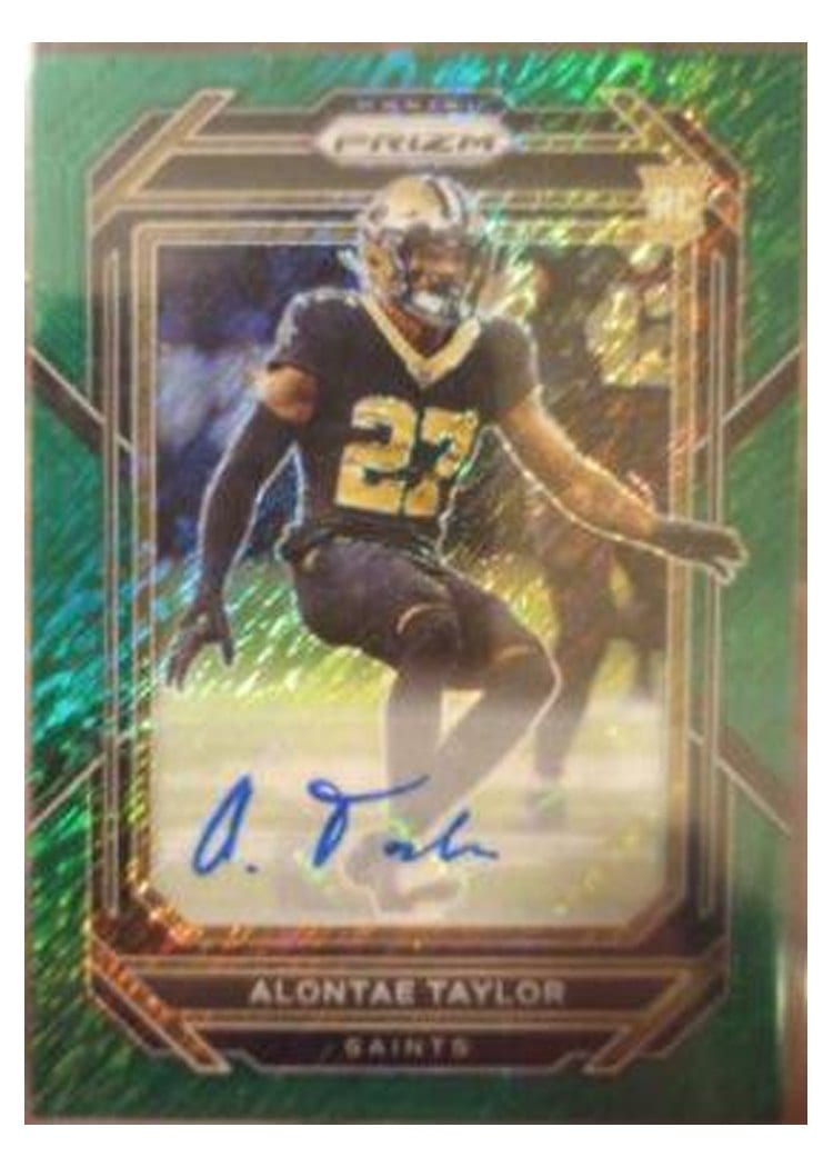 2022 Panini Prizm Base Set Alontae Taylor #392 card