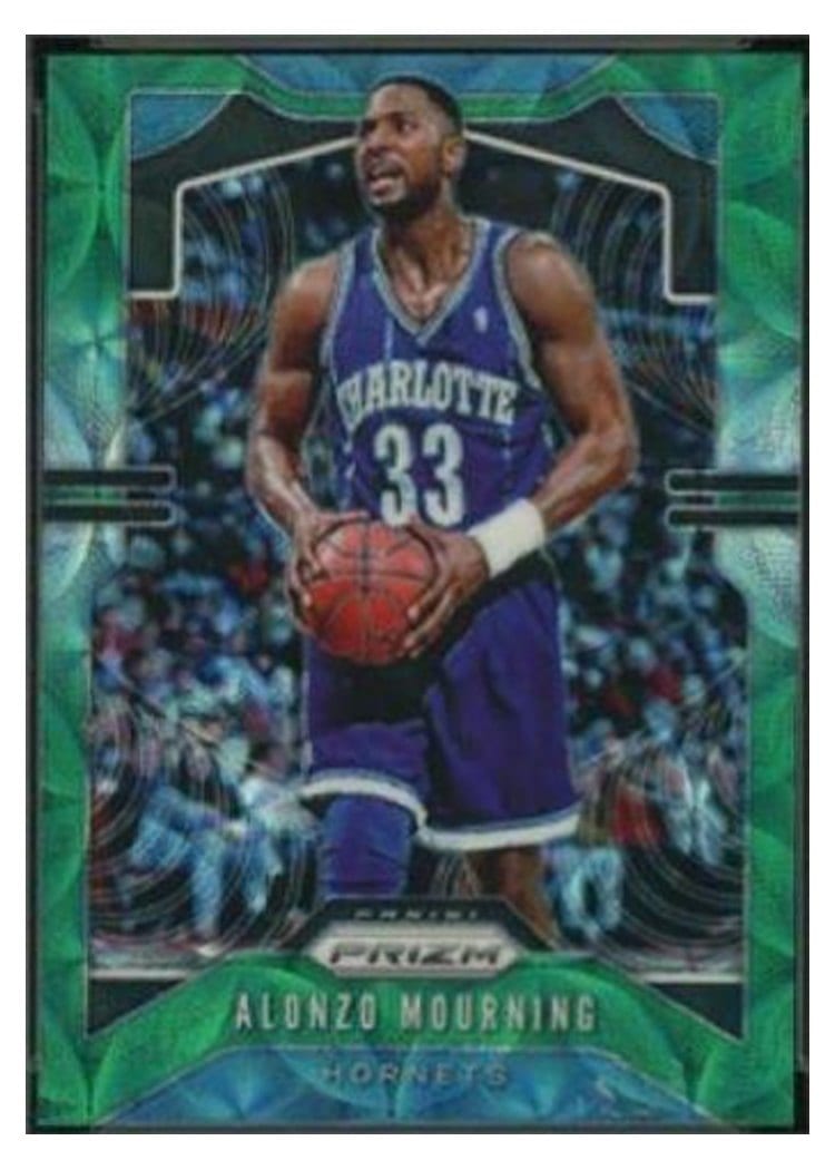2019-20 Panini Prizm Base Set Alonzo Mourning Green Choice Prizm #27 card