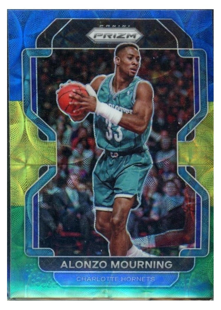2021-22 Panini Prizm Base Set Alonzo Mourning Blue Yellow Green Choice Prizm #270 card