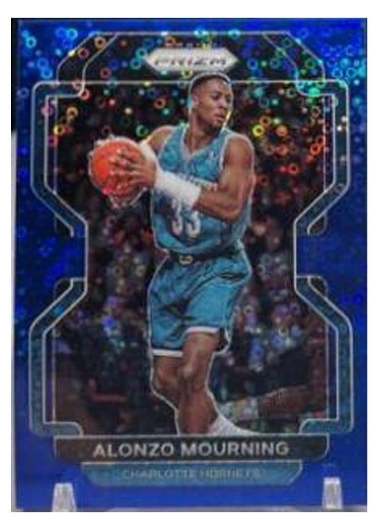 2021-22 Panini Prizm Base Set Alonzo Mourning Fast Break Blue Prizm #270 card