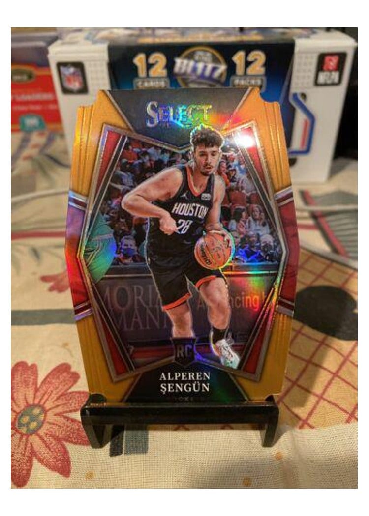 2021-22 Panini Select Base Set Alperen Sengun Orange Prizm Die Cut #114 card