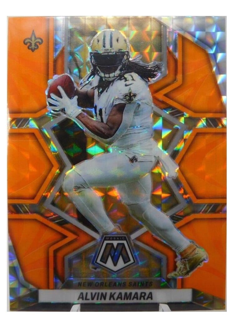 2022 Panini Mosaic Base Set Alvin Kamara Reactive Orange #140 card