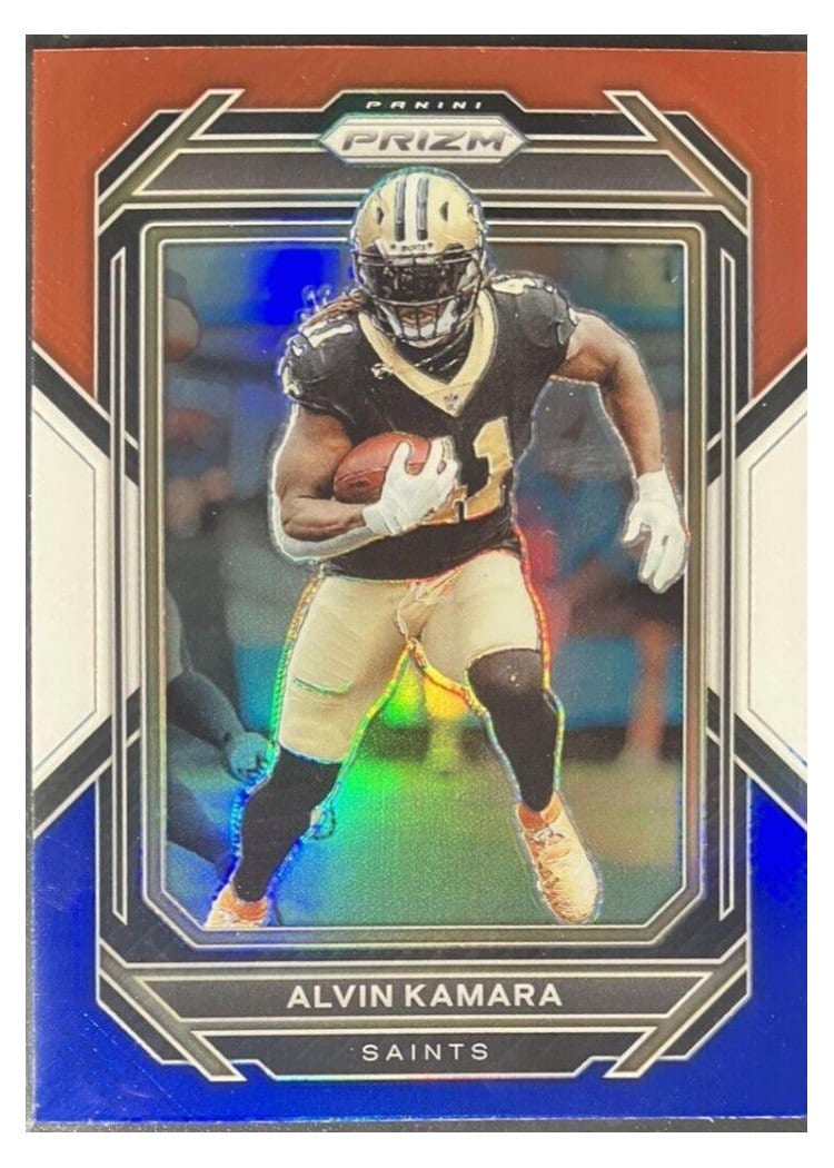 2022 Panini Prizm Base Set Alvin Kamara Red White Blue #208 card