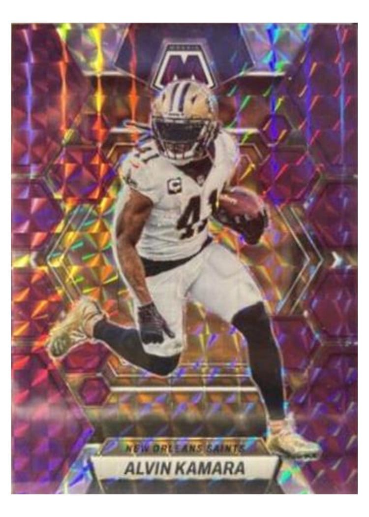 2023 Panini Mosaic Base Set Alvin Kamara Purple #169 card