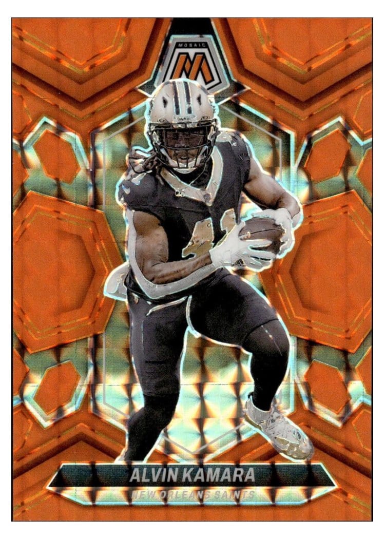 2024 Panini Mosaic Base Set Alvin Kamara Orange Fluorescent #156 card