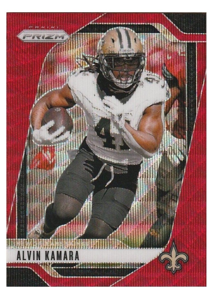2024 Panini Prizm Base Set Alvin Kamara Red Wave #204 card