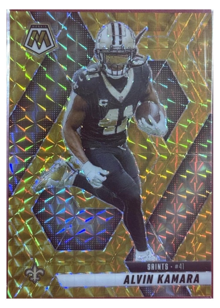 2025 Panini Mosaic Base Set Alvin Kamara Gold #188 card