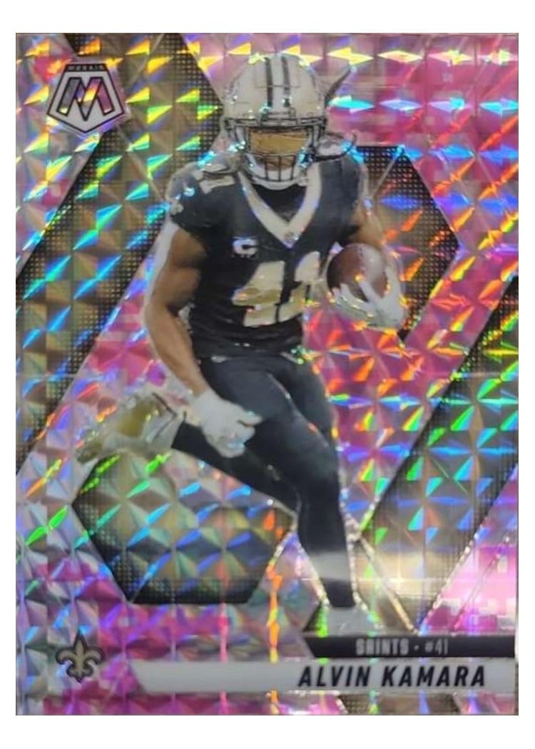 2025 Panini Mosaic Base Set Alvin Kamara Camo Pink #188 card