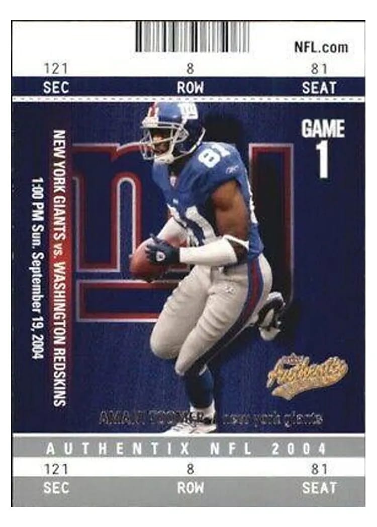 2004 Fleer Authentix Amani Toomer #2 card