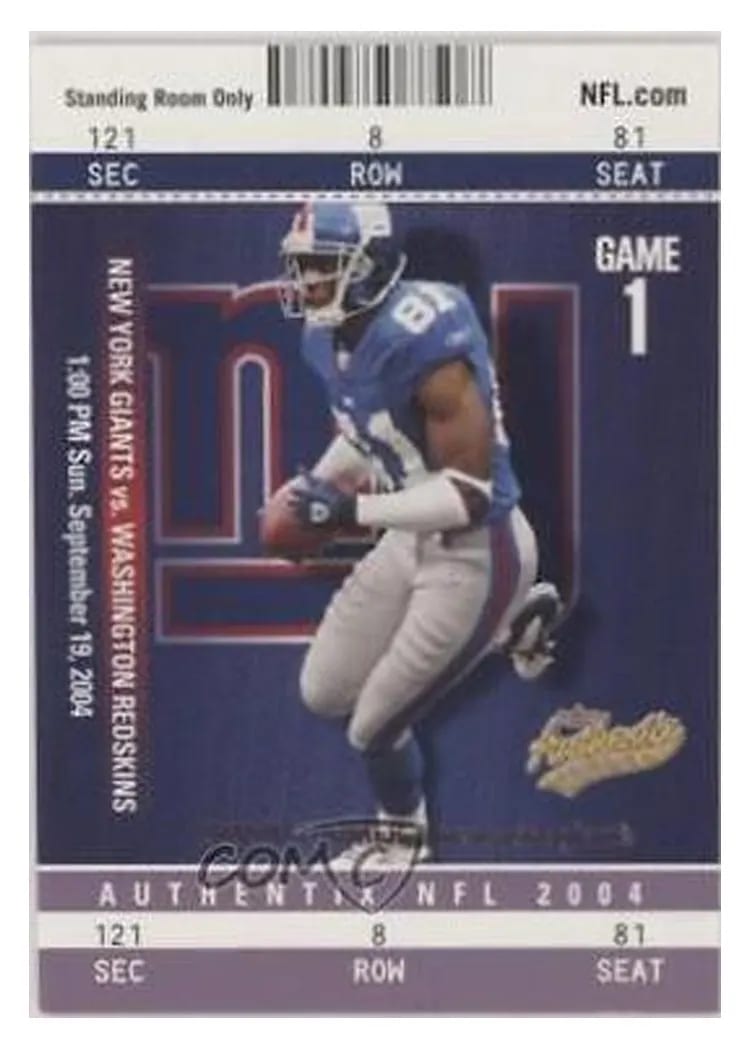 2004 Fleer Authentix Amani Toomer #2 card
