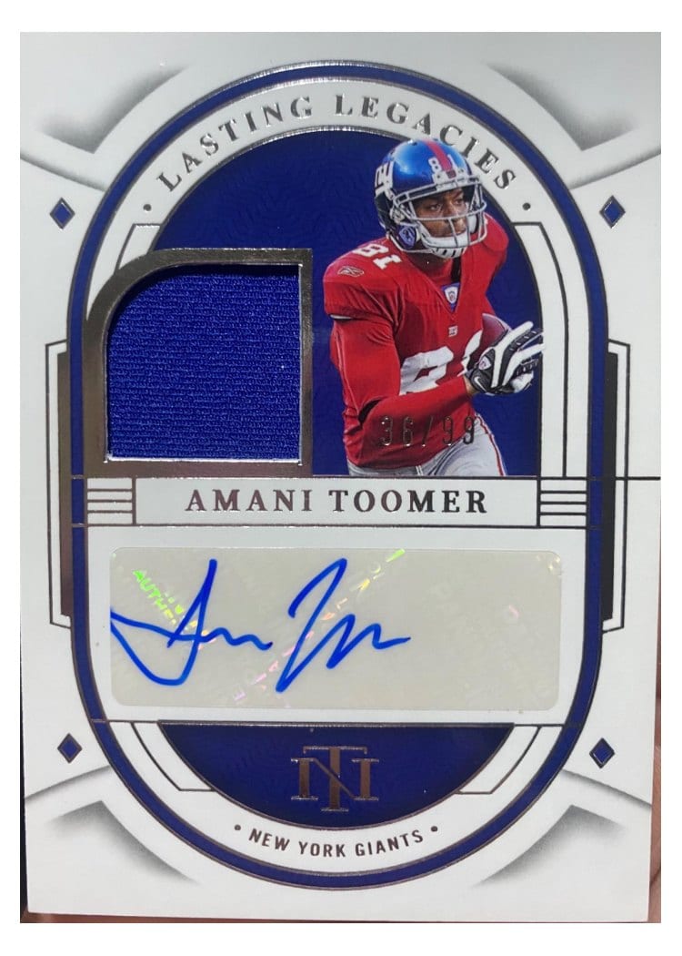 2023 Panini National Treasures Lasting Legacies Amani Toomer #LLE-ATO card