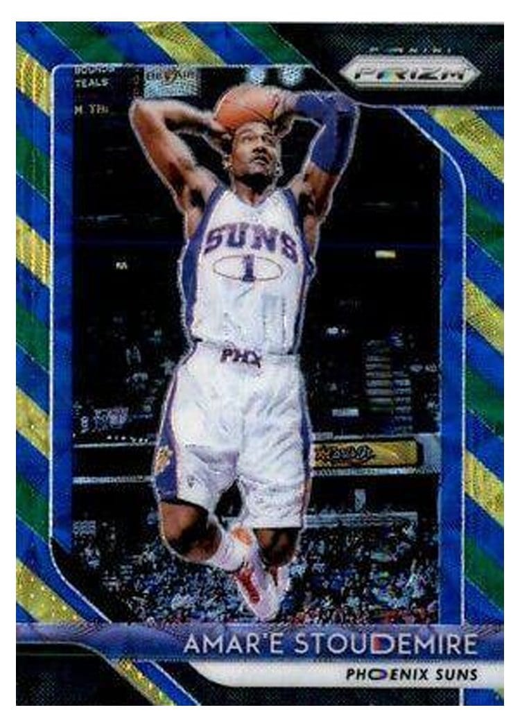 2018-19 Panini Prizm Base Set Amar'e Stoudemire Blue, Yellow, and Green Choice Prizm #295 card